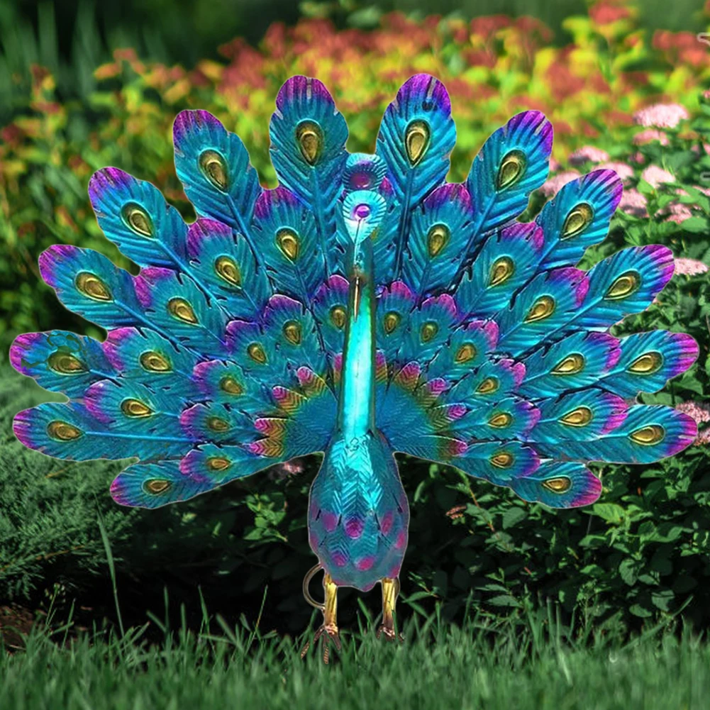 

Peacock Creative Statue Garden Supplies Iron Beautiful Statue Craft Handicraft Waterproof Perfect Gifts for Outdoor Indoor Yard