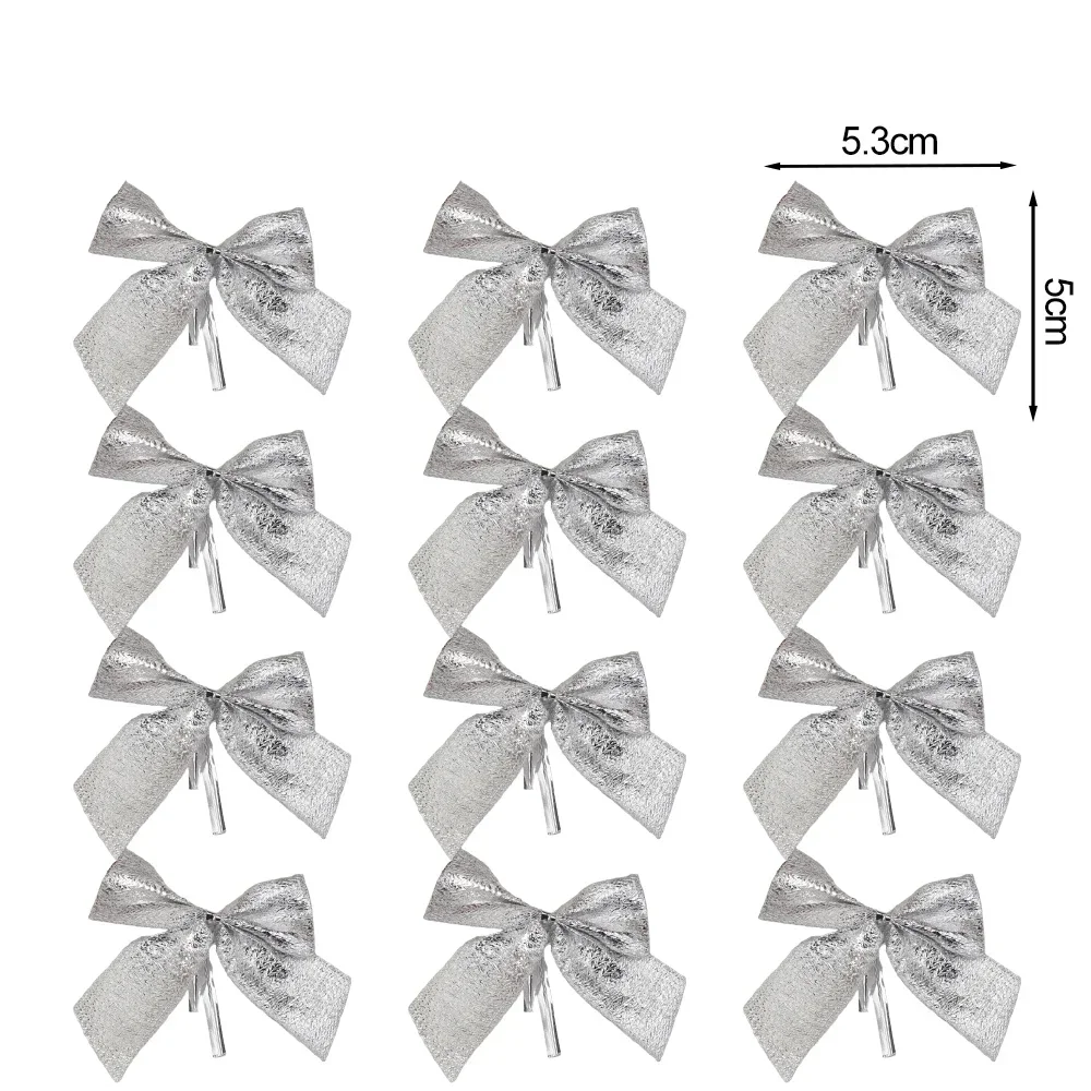 

Мини-украшения с бантом, красный/золотой, бархат+глянцевая ткань, набор из 12/24/36/60/120 штук