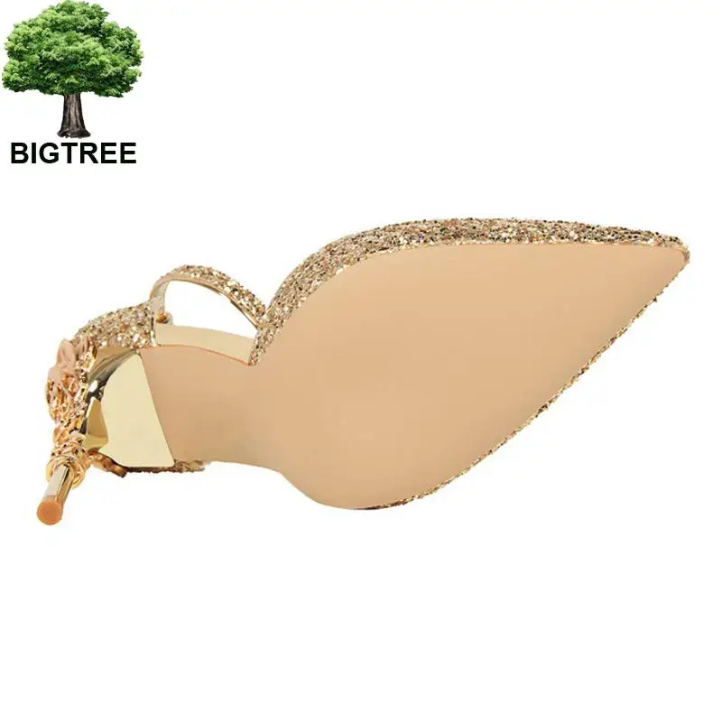 Туфли-лодочки Bigtree женские высокий каблук-шпилька блестящие