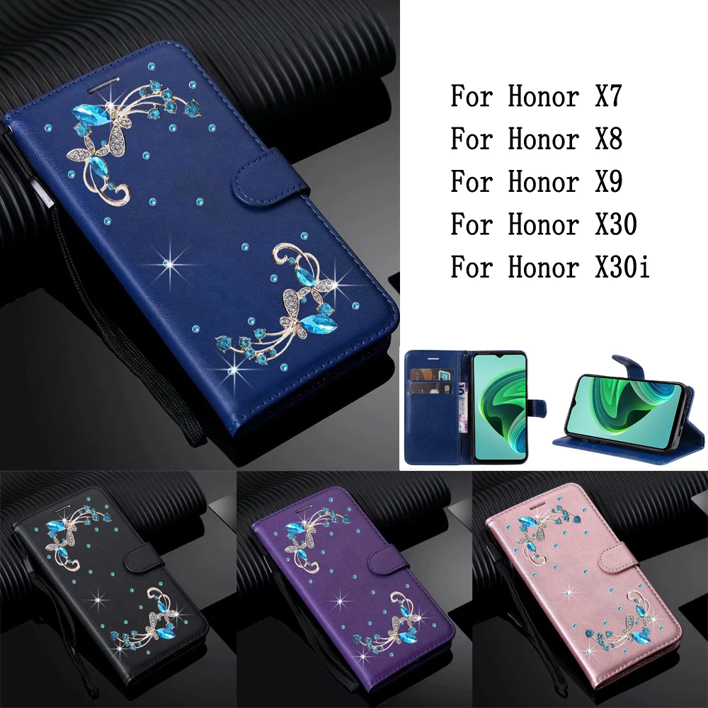 

Чехлы Sunjolly для мобильных телефонов для Honor X7 X8 X9 X30 X30i, чехол-книжка, бумажник для Honor X9, чехлы