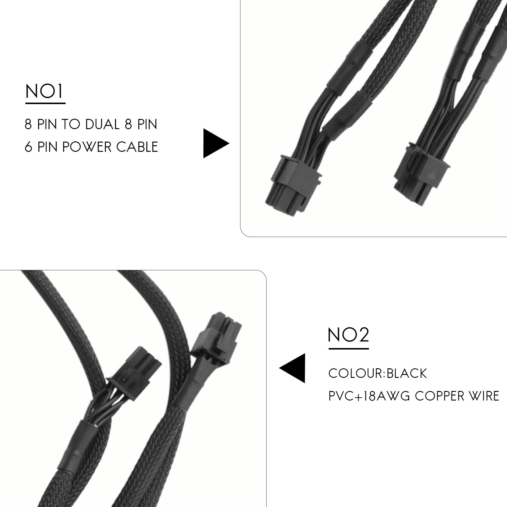 2 упаковки 8-контактный двойной 6-контактный PCIE VGA кабель питания для EVGA Supernova G2 G3 G5