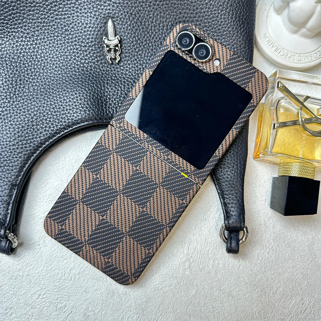 Чехол для телефона ACC-Real из углеродного волокна Samsung Galaxy Z Flip 6 арамидное волокно