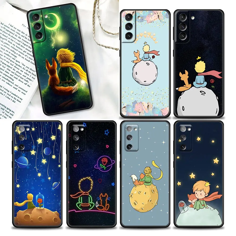 

Little Prince Starry Sky Fox Phone Case for Samsung Galaxy S22 S21 S20 Fe S23 S9 S10e Plus Ultra Soft Silicone Cover Fundas