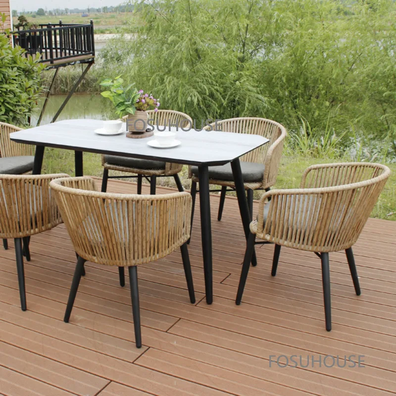 

Modern Outdoor Furniture Rattan Chair For Balcony Table/chair Three Piece Suit Combination Hotel Courtyard Garden Wicker Chair