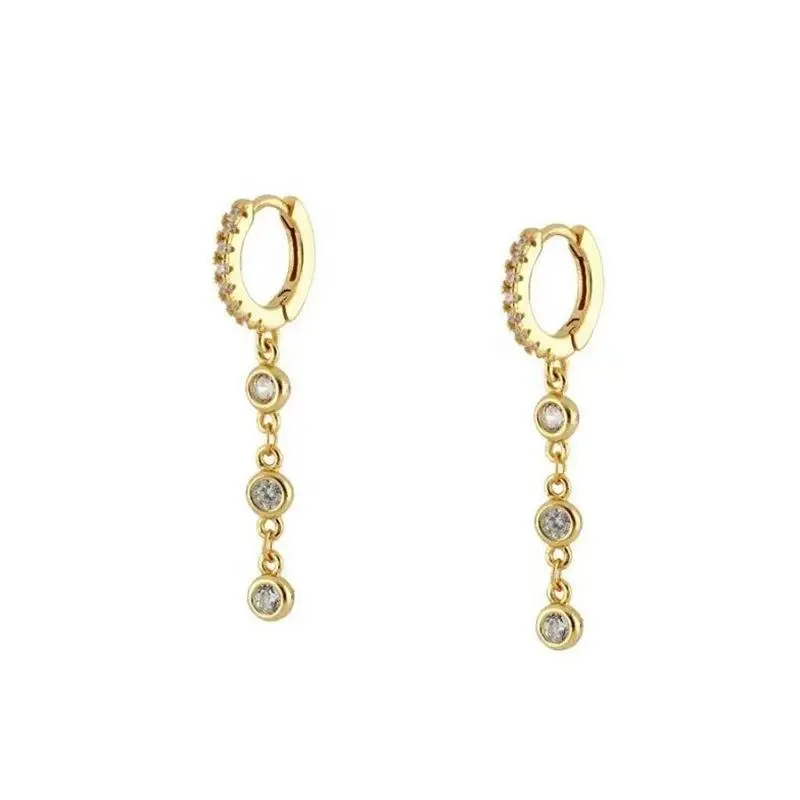 

European and American Trendy Earrings Women's 925 Silver Stud Earrings Are Not the Title Full Diamond Earrings