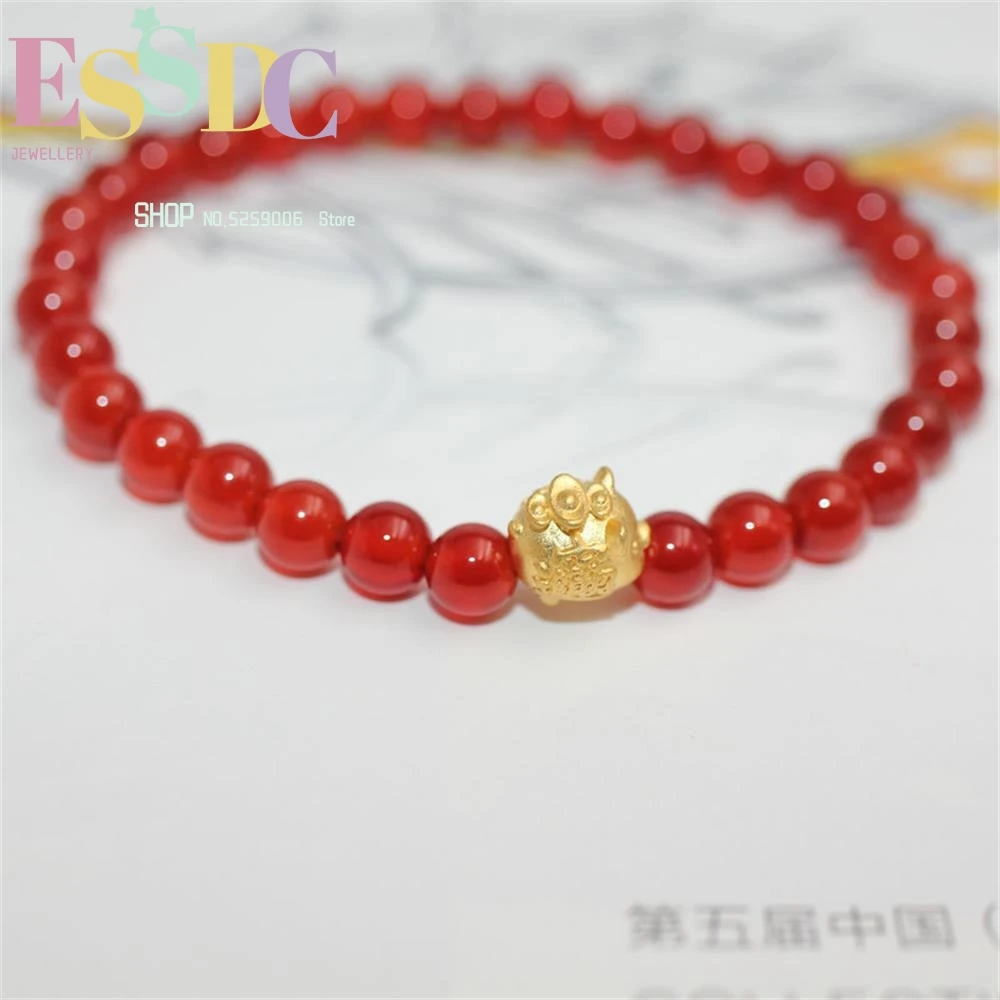 Женский браслет из серебра 999 пробы с бусинами | Украшения и аксессуары