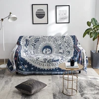 bohemian knitted chair lounge blanket bed plaid tapestry bedspread outdoor blanket constellation print two color availiable