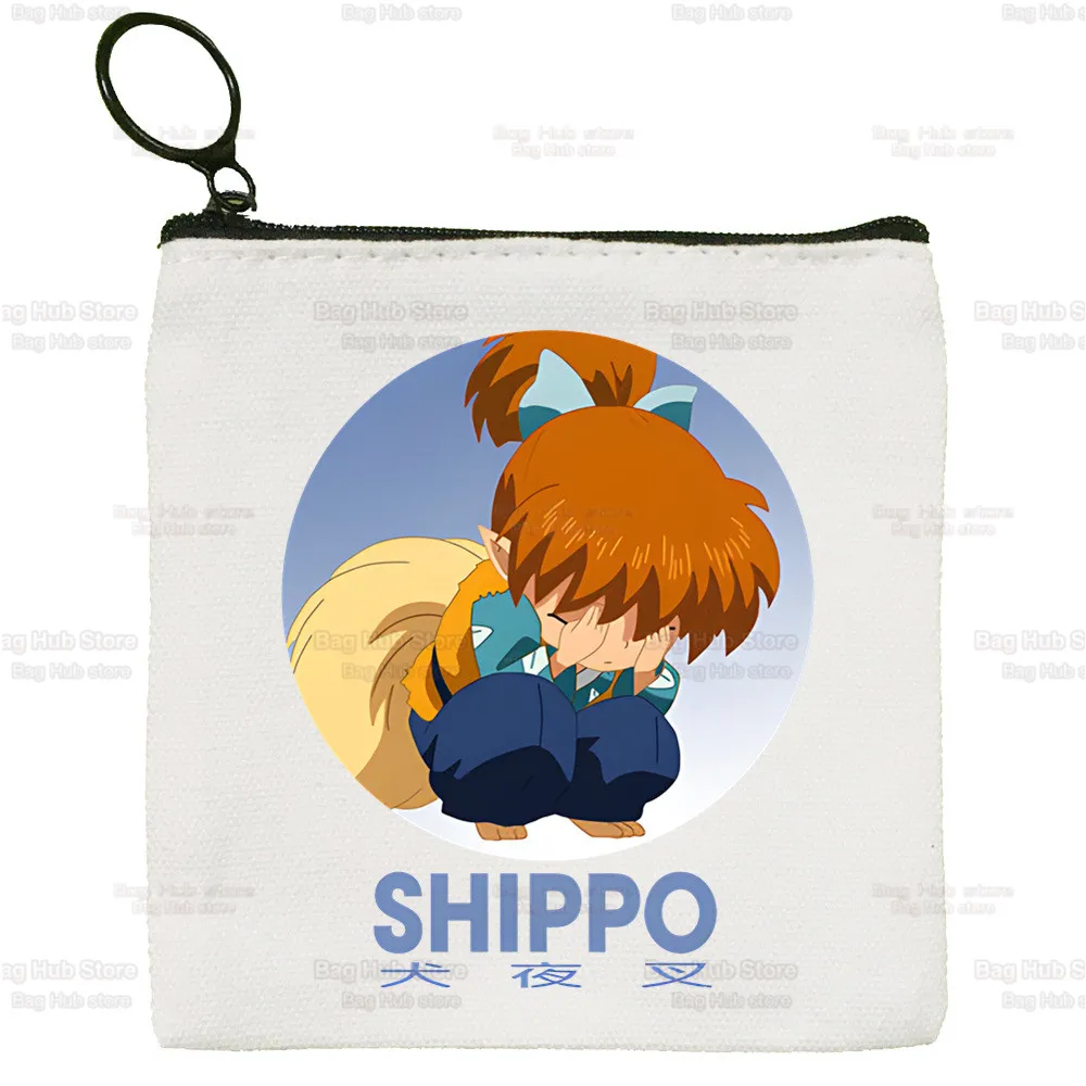 Inuyasha Anime Cartoon Coin Purse Female Kagome Mini Canvas Art Cute Sesshoumaru Key Case Higurashi Coin Purse Student Wallet