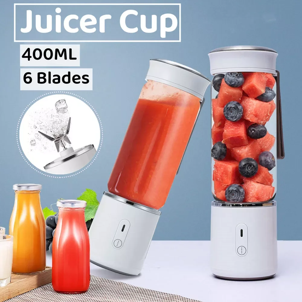 

400ml USB Portable Juicer Mixer Mini Blender Fruit Vegetables Quick Juicing Kitchen Food Processor Fitness Travel
