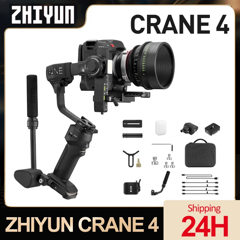 

ZHIYUN Crane 4 3-Axis Gimbal Stabilizer Lightweight Handheld Stabilizer with Balance Indicator Light&Bluetooth Shutter for DSLR