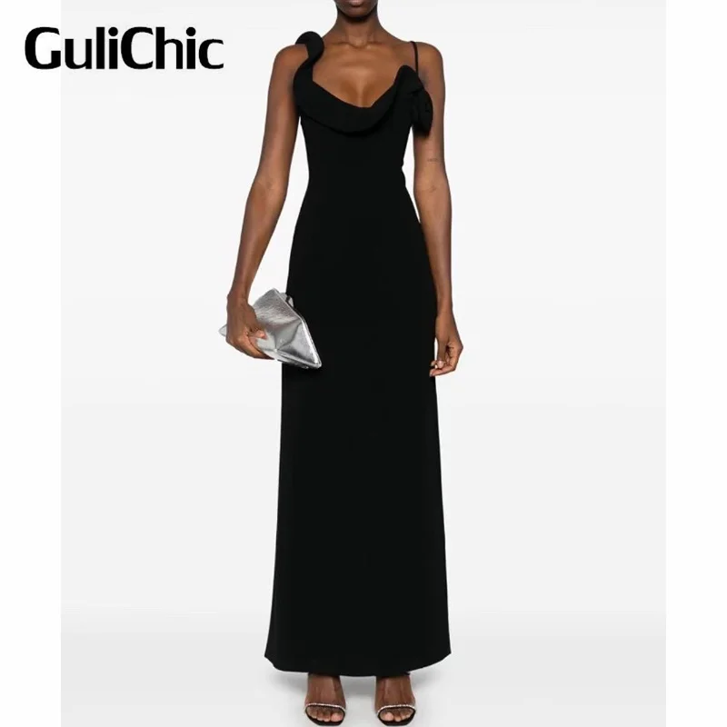 12.16 GuliChic женское сексуальное длинное платье с асимметричным ремешком и тонким