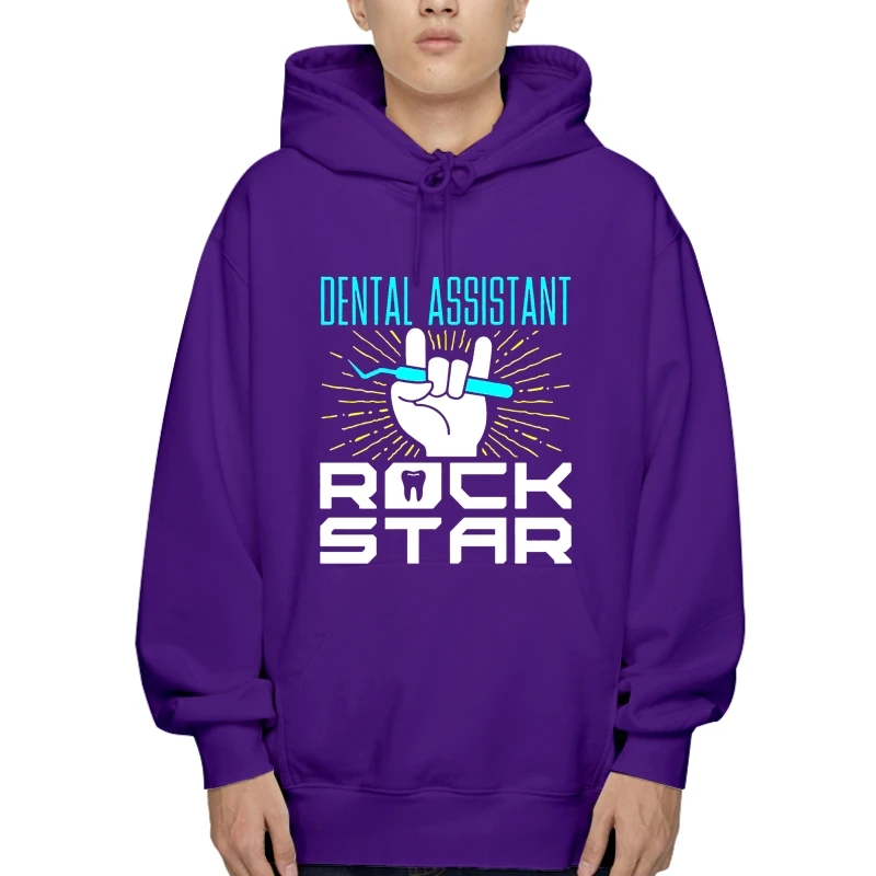 

Мужская Флисовая Толстовка с капюшоном и надписью «dental assistan rock star»