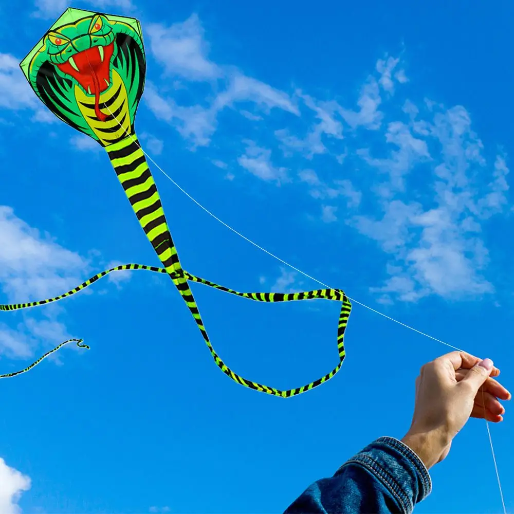 

8/15m 2022 New Beach Sports For Children Adults Kids Toys Snake Power Cobra Kite Animal Wind Kites Outdoor Fun