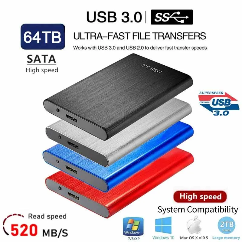 

SSD Original External 2.5Inch Mobile Hard Disks Portable 2TB 4TB 8TB 16TB 30TB 60TB USB3.0 Hard Drives for Computer Laptop