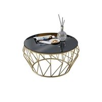iron coffee table living room tempered glass round small coffee table home simple mini tea table