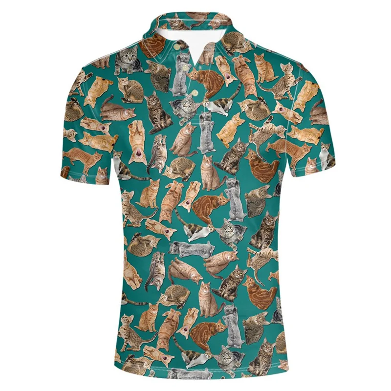 Футболка-поло мужская с 3D-принтом совы модная рубашка лацканами Повседневная