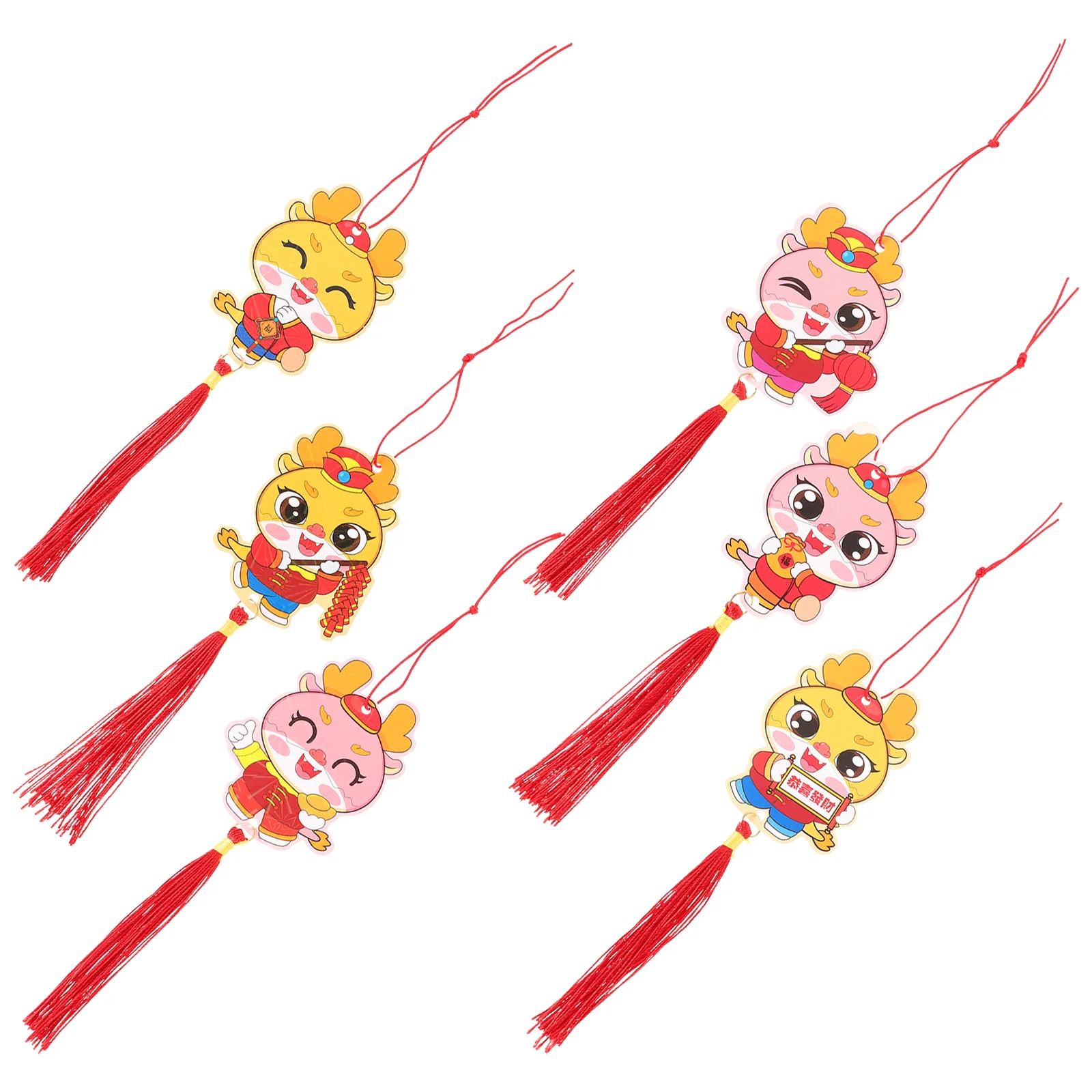 

6 Pcs Home Decor Spring Festive Decorations Dragon Hanging Ornament Car Pendant