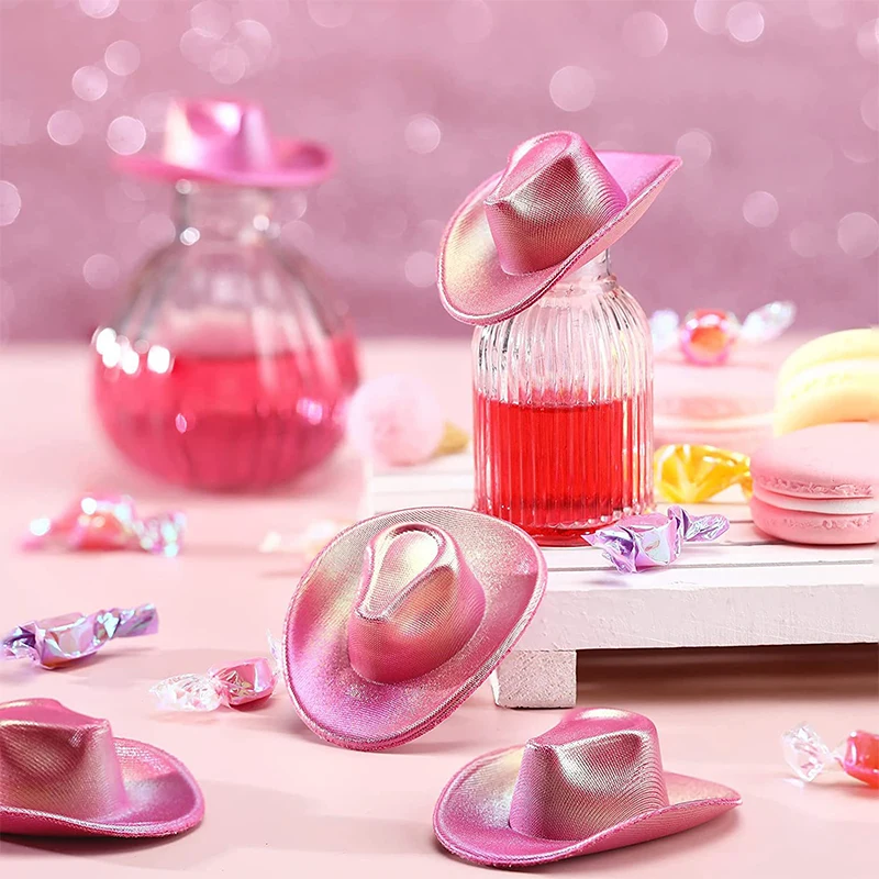 

Colorful Laser Mini Cowboy Hats Bottle Cover Decor Wine Stopper Shiny Bottle Stopper Bottle Caps Wedding Party Supplies