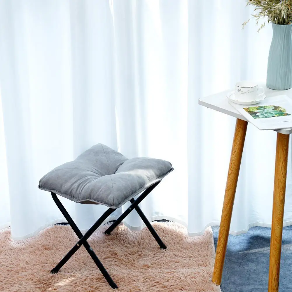

Home folding stool cross stool plus cotton stool lunch break nap pad footstool comfortable footstool outdoor bench seat stool