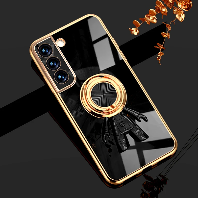 

Magnetic Astronaut Case For Samsung Galaxy S23 S22 S21 S20 FE Ultra S10 Plus A52 A53 A73 A52S S Note 20 22 21 Ring Holder Cover
