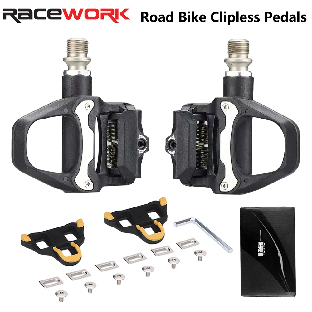 Фото Педаль для шоссейного велосипеда RACEWORK, герметичные подшипники, провисающие сверхлегкие нейлоновые самоблокирующиеся педали для шоссейного велосипеда с системой SPD №1