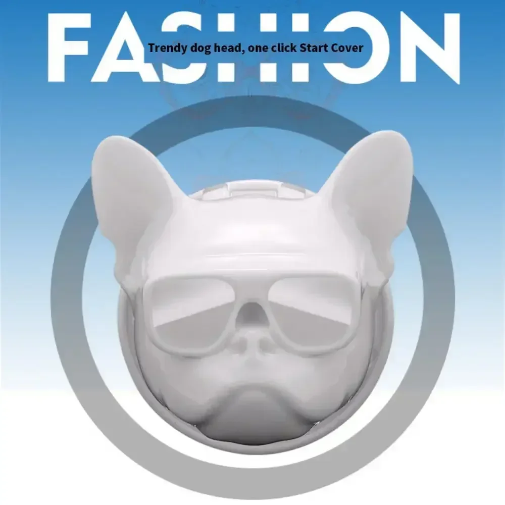 3D Собака Двигатель Автомобиля Запуск Стоп Кнопка Крышка Французский Бульдог
