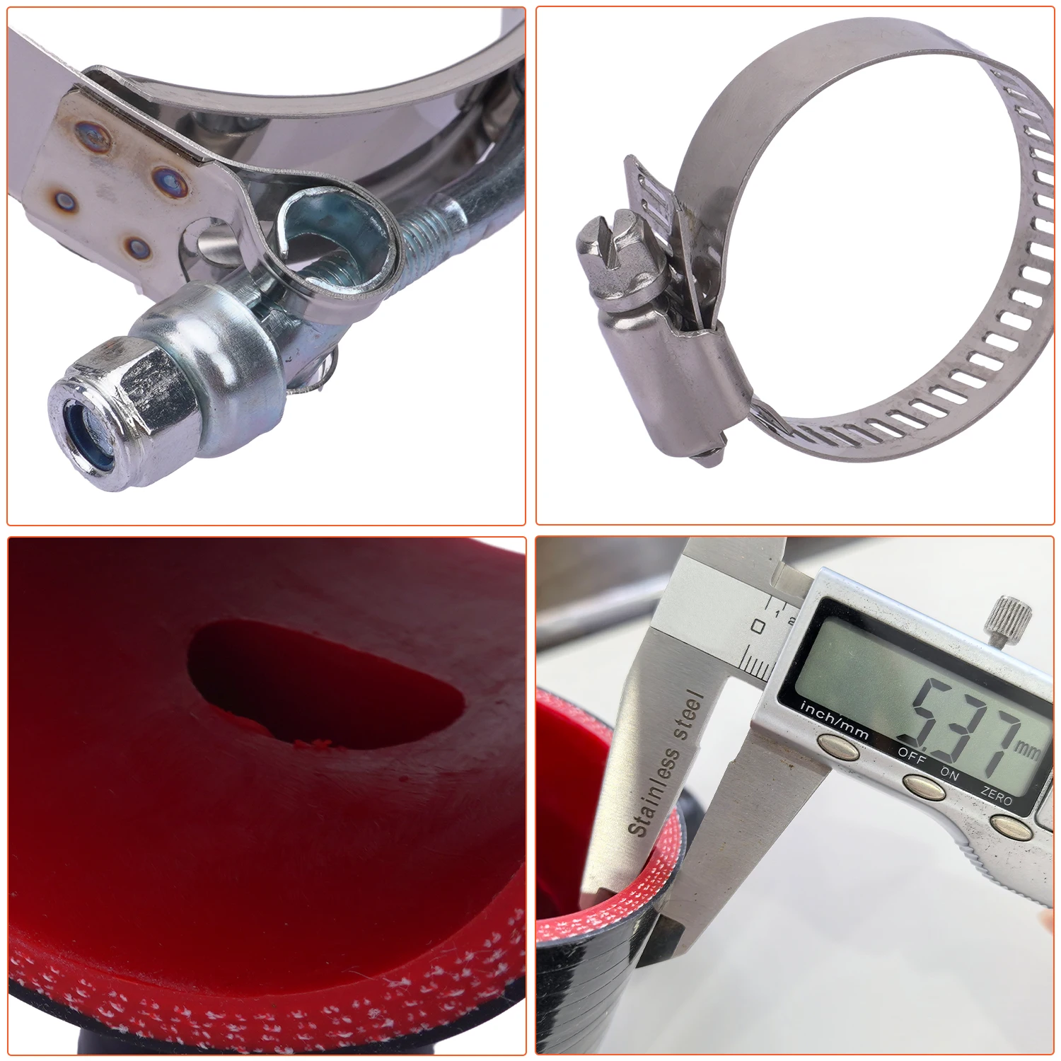 T-częściowy wąż silikonowy 51-76 mm 3-drożny adapter zaworu wydmuchowego BOV 4-warstwowy łącznik Sport ID 25/34 Zestaw chłodnicy