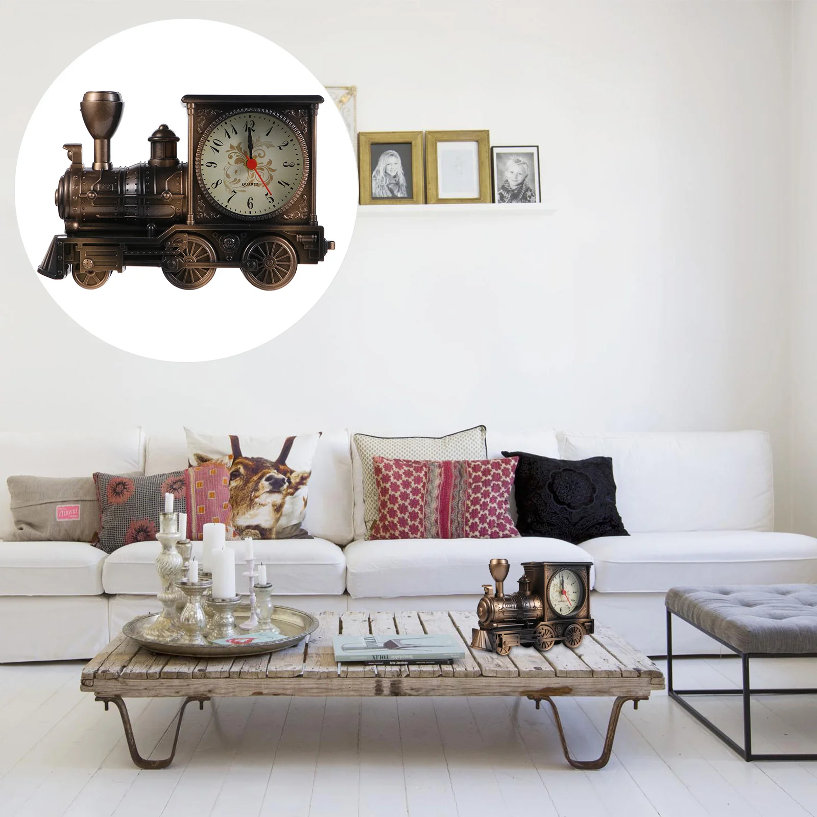 

Clock Alarm Train Vintage Table Bedside Clocks Retro Decoration Desk Decorative Desktop Head Model Decorations Kids Ornament