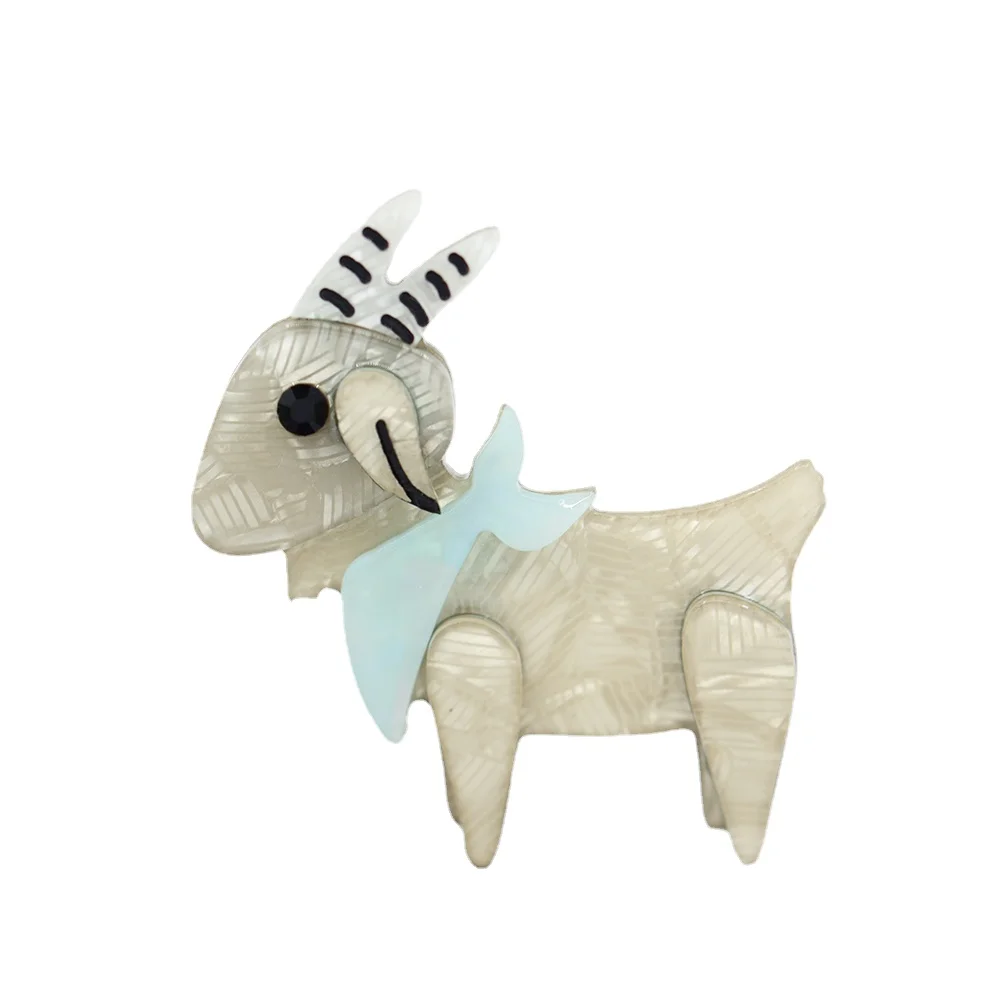 

Madrry Cute Acrylic Animal Brooches Goat Shape Brooch for Women Children Suit Scarf Hat Pins Jewelry Kids Holiday Gifts