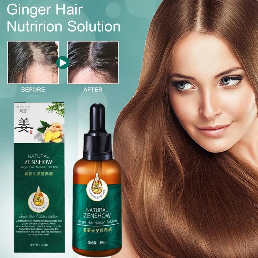 

Ginger Hair Nutrient Solution Anti Hair Loss Fast Grow Smooth Dry Frizz Hair Repair Hair Care Scalp Refreshing Damaged Nour K8K0