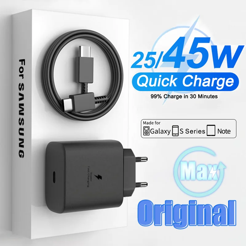 

For 25W 45W SAMSUNG Charger USB Type C Cable For Samsung Galaxy S20 S21 S22 S23 Ultra Note 20 Plus PD Phone Super Fast Charging