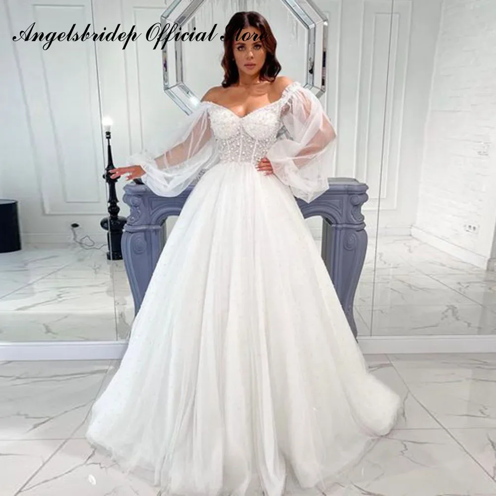 

Ball Gown Wedding Dresses Vestidos De Novia Long Tulle Puff Sleeves Boho Bridal Gowns Robe De Mariée Suknia Slubna