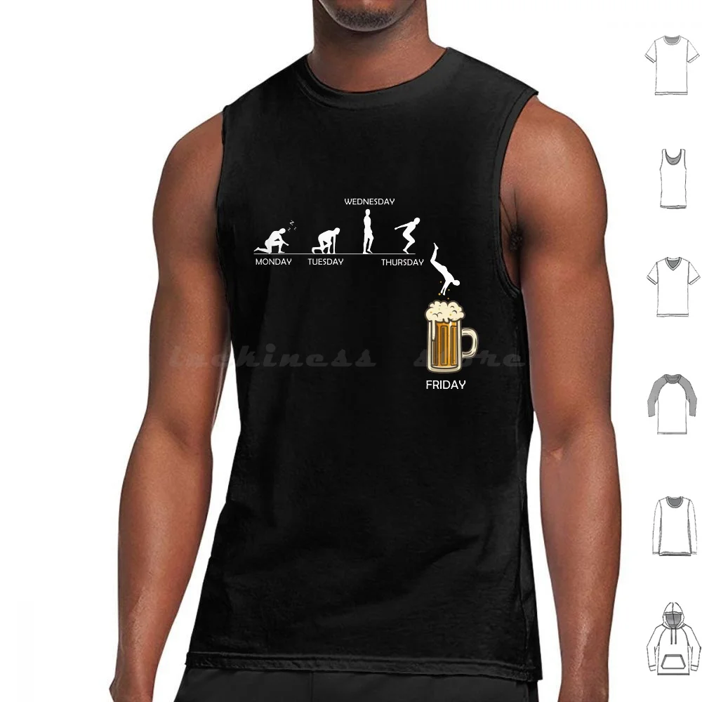 

Jumping Into The Beer Friday Evolution Shirt Tank Tops Vest Sleeveless Beer Friday Weekend Drinking Funny Party Beer Drink