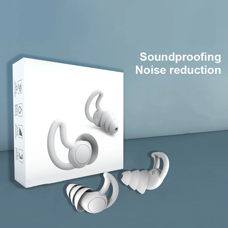 1 Pair Silicone soundproof earplugs waterproof mute earplugs swimming sleep earplugs sleep aid noise reduction portable