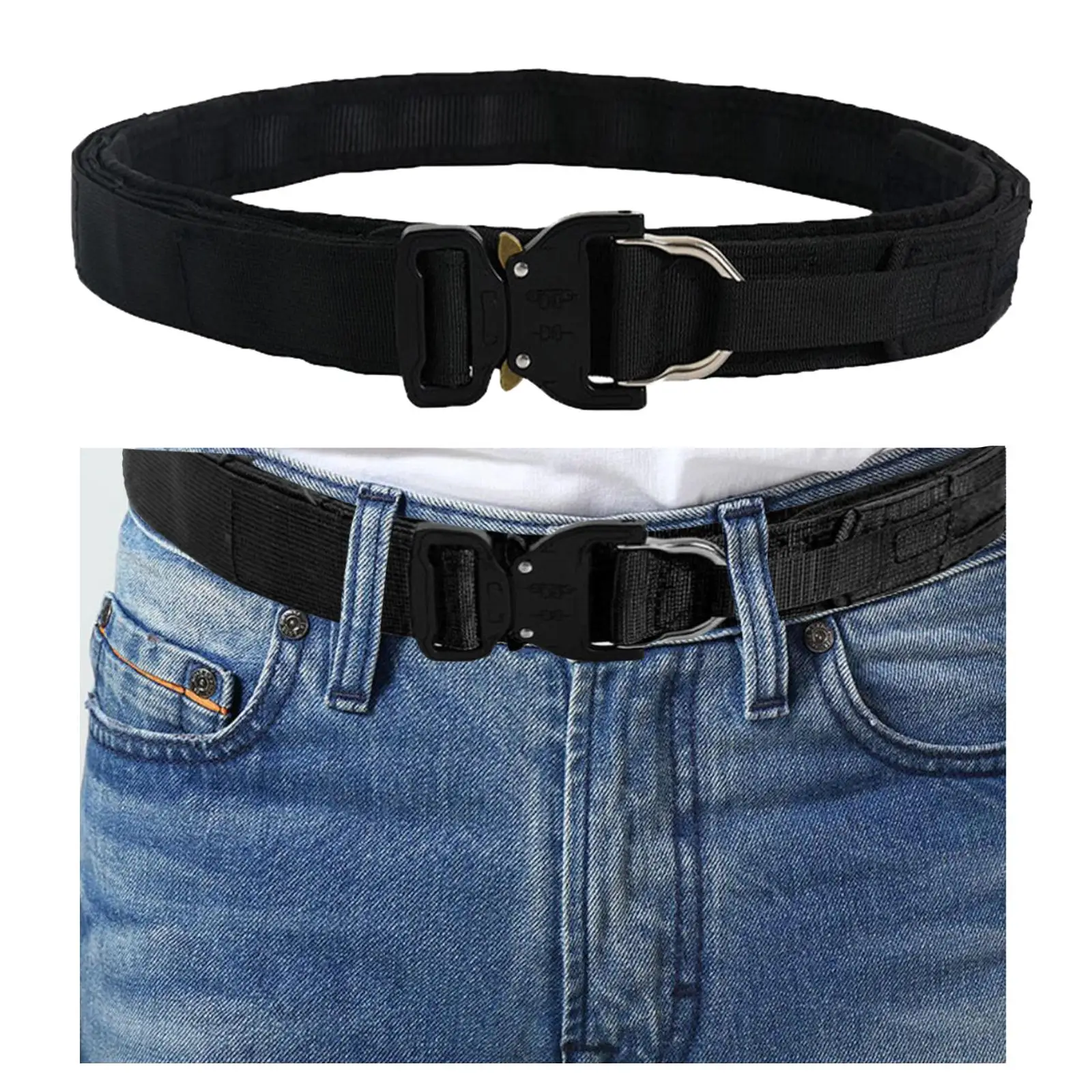 Belt Black Web Nylon Belt with Quick Release Buckle Outdoor Hunting