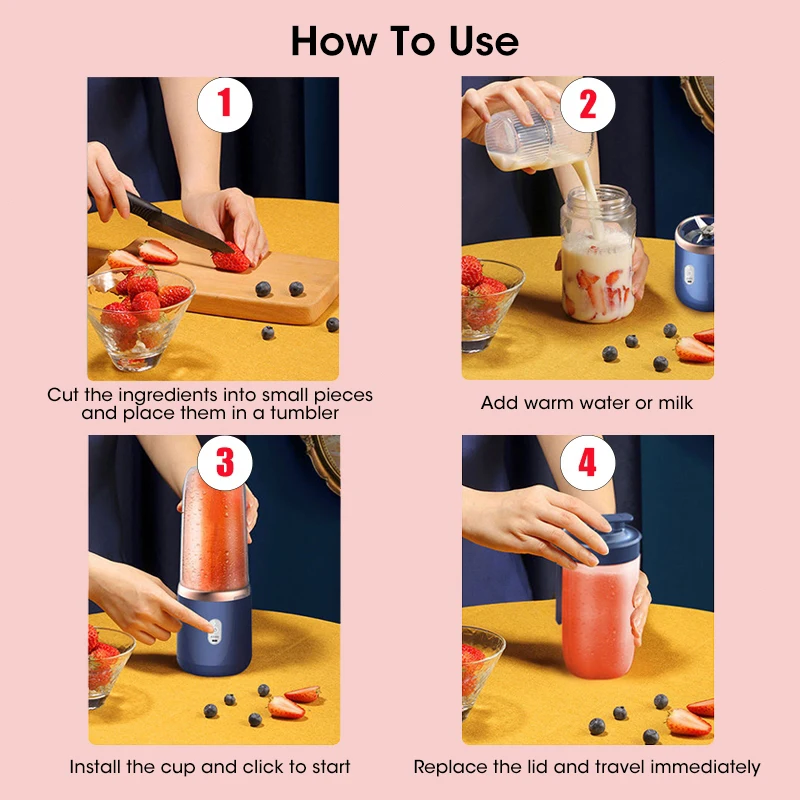 Портативная Электрическая Соковыжималка Чашка Мини-соковыжималка Для