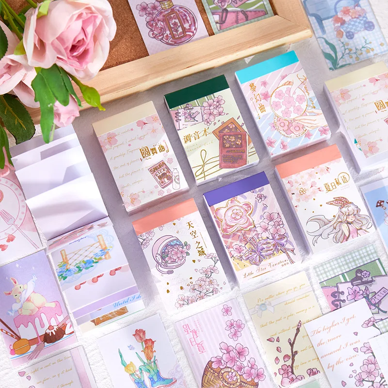 

50 шт./лот цветы песня деликатные Цветочные бумажные наклейки 40*60 мм Сделай Сам фоновое Украшение скрапбукинг принадлежности для девочек Кан...