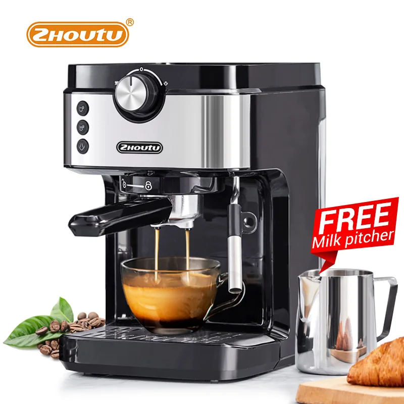 Machine With Milk Frother For Espresso, Latte And Mocha, Cap