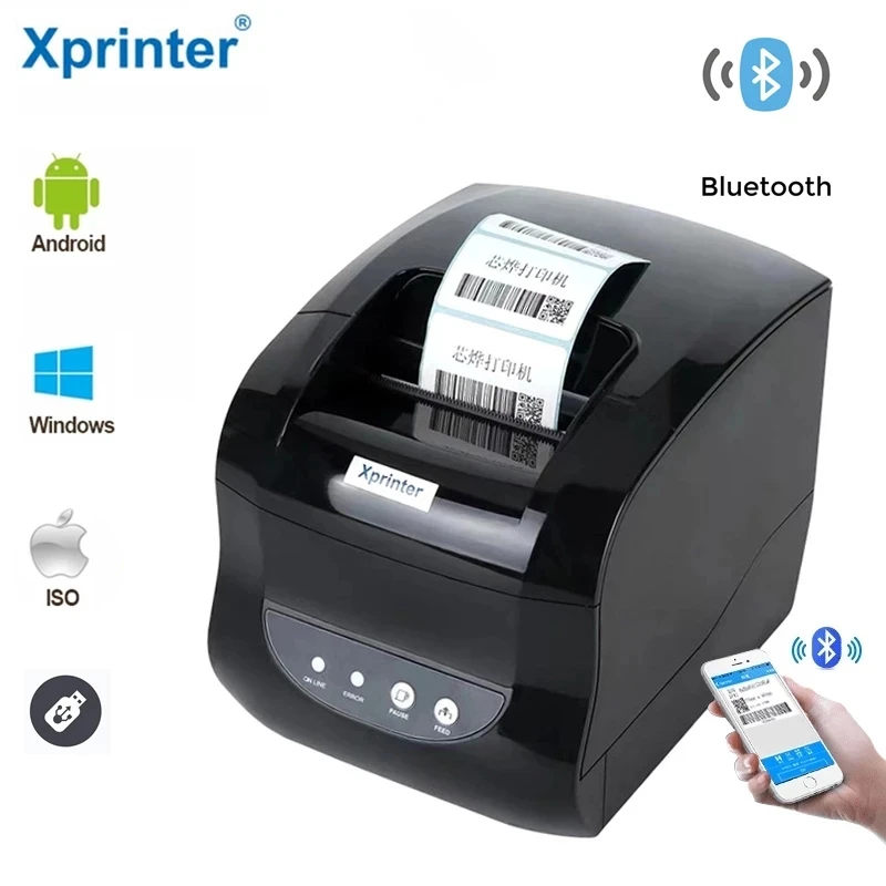 Принтер для печати этикеток Xprinter 365B 80 мм термопринтер 20 мм-80 принтер штрих-кодов