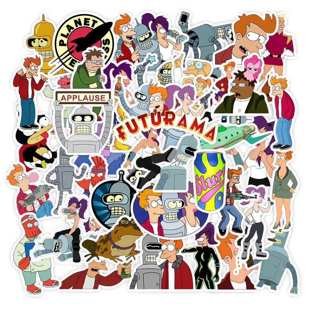 10/30/50PCS Cartoon Animations Fly Out a Futurama Stickers Decals Graffiti Luggage Laptop Car Waterproof Cool Kids Sticker Toys