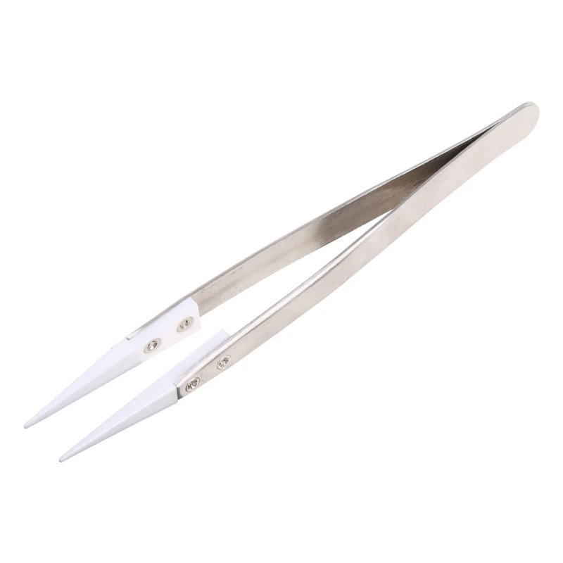

Ceramic Tweezer Stainless Steel Tweezers Fine Pointed Tip Heat Tool Resistant Anti-acid Antimagnetic Tweezer for Home