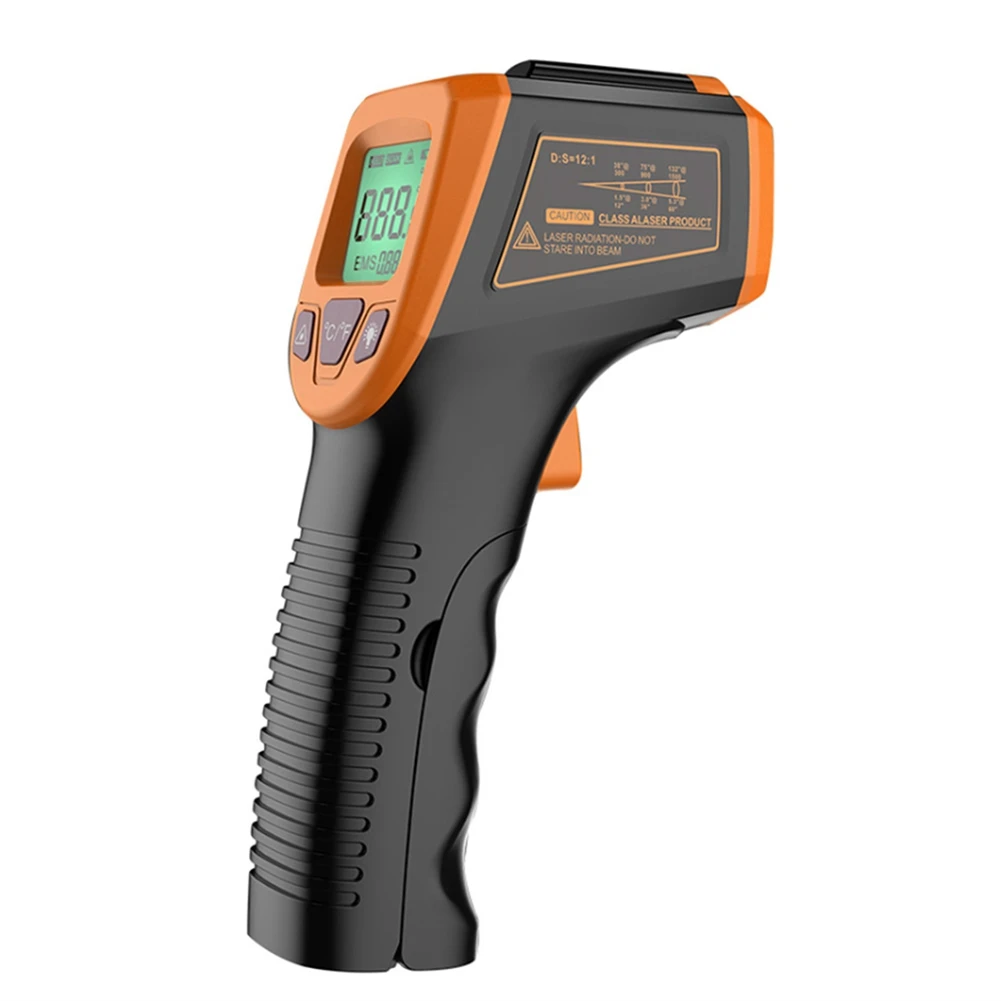 Digital Infrared Thermometer -50-600℃/-58-1122℉ Contactless Thermometer GM320S Industrial Thermometer(Orange)