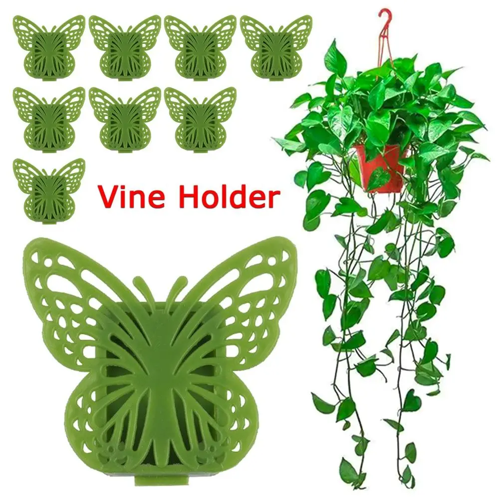 

Support Rattan Vine Clip Tied Bundle Branch Cane Vine Holder Plant Clamps Wall Fixture Sticky Hook Butterfly Shaped