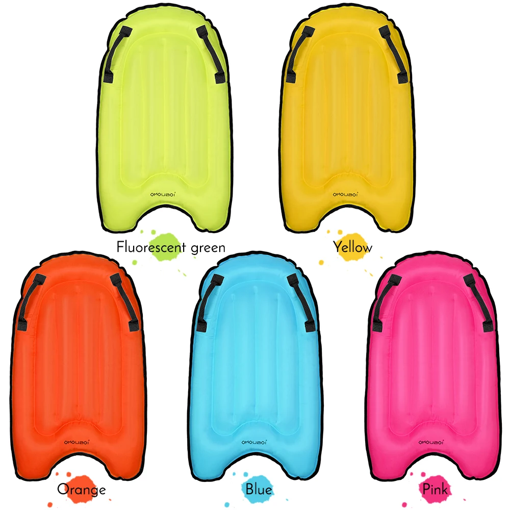

Inflatable Surfing Board with Handles Surfing Body Board Folding Beach Surfboard Lightweight Swimming Floating Mat Devices Kids