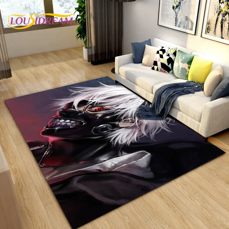 

Tokyo Ghoul Japan Anime Cartoon Area Rug,Carpet Rug for Living Room Bedroom Sofa Doormat Decoration, Kid Play Non-slip Floor Mat