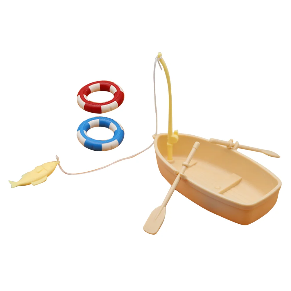 

House Swimming Ring Small Kids Fishing Toys Transportation Adorable Tiny Boat Decorative Plastic Child