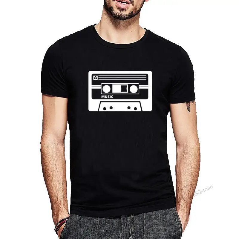

Hot Sale Funny Cassette Audio Printing Tape Shirt Men Designed Short Sleeve Custom O-Neck Short Sleeve Male Tops Tees XS-3XL