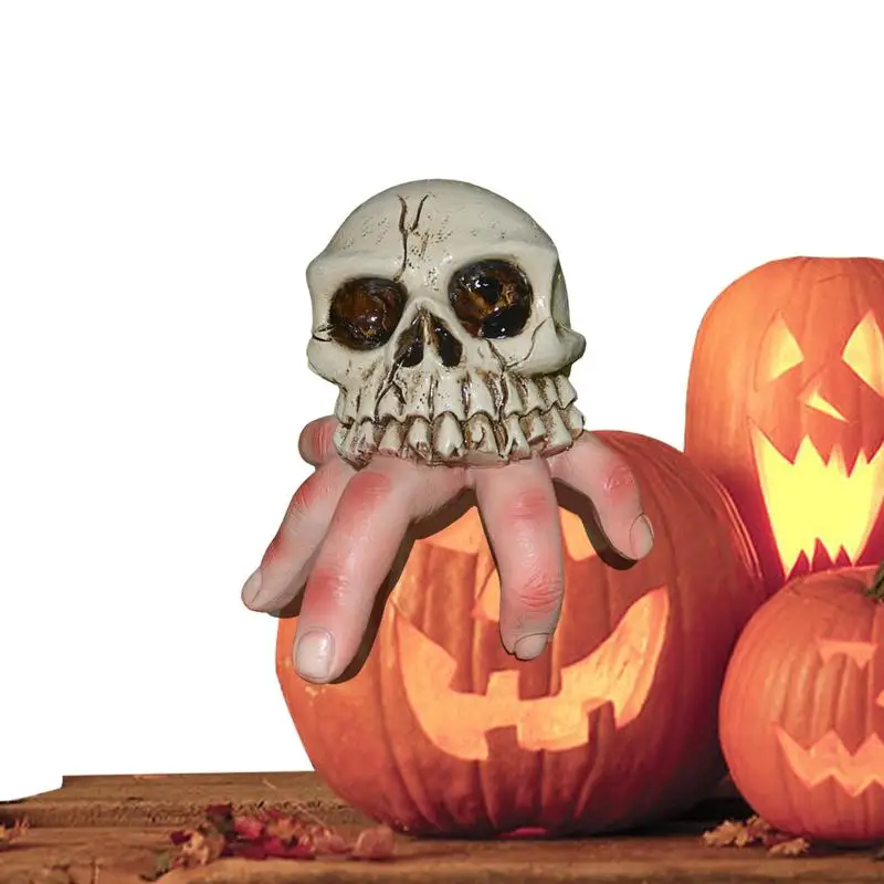 Хэллоуин, скульптура-краб, череп, скелет, ручное украшение из смолы, украшение на Хэллоуин для рабочего стола, для дома, страшное