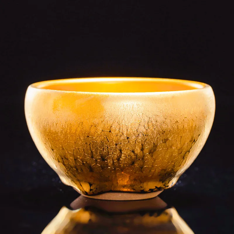 Light luxury special tea cup Jianyang gold oil drop Jianzhan 24K gilt high-grade gift manual master single cup tea bowl