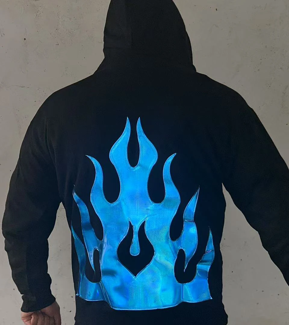 Фото PHATTPANT shuffle rave gear wave rave gear Толстовка на молнии, куртка-кардиган Толстовка с капюшоном Flame №2